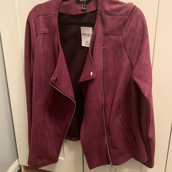 Plum color faux suede jacket. - Picture 1 of 1